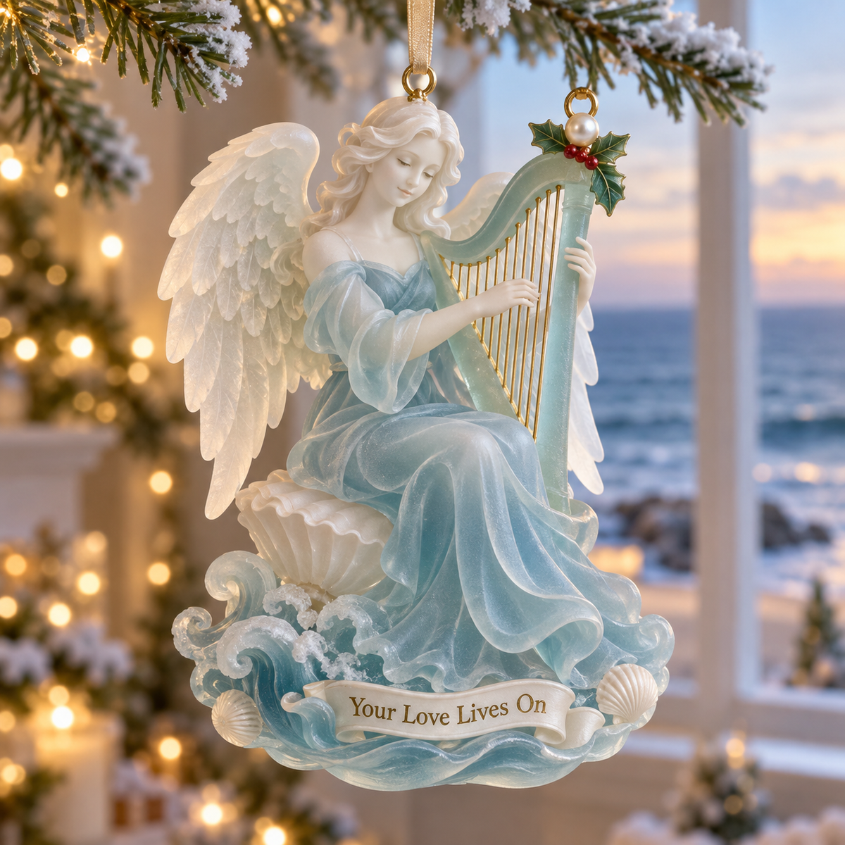 Coastal Angel Christmas Ornament