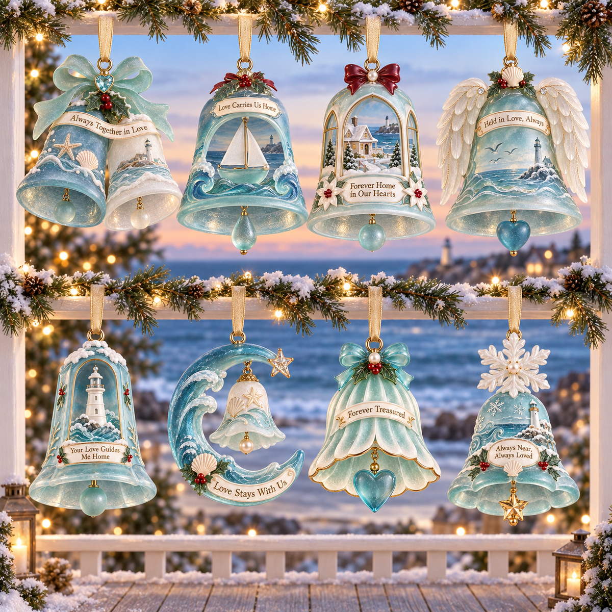 Coastal Christmas Bell Ornament