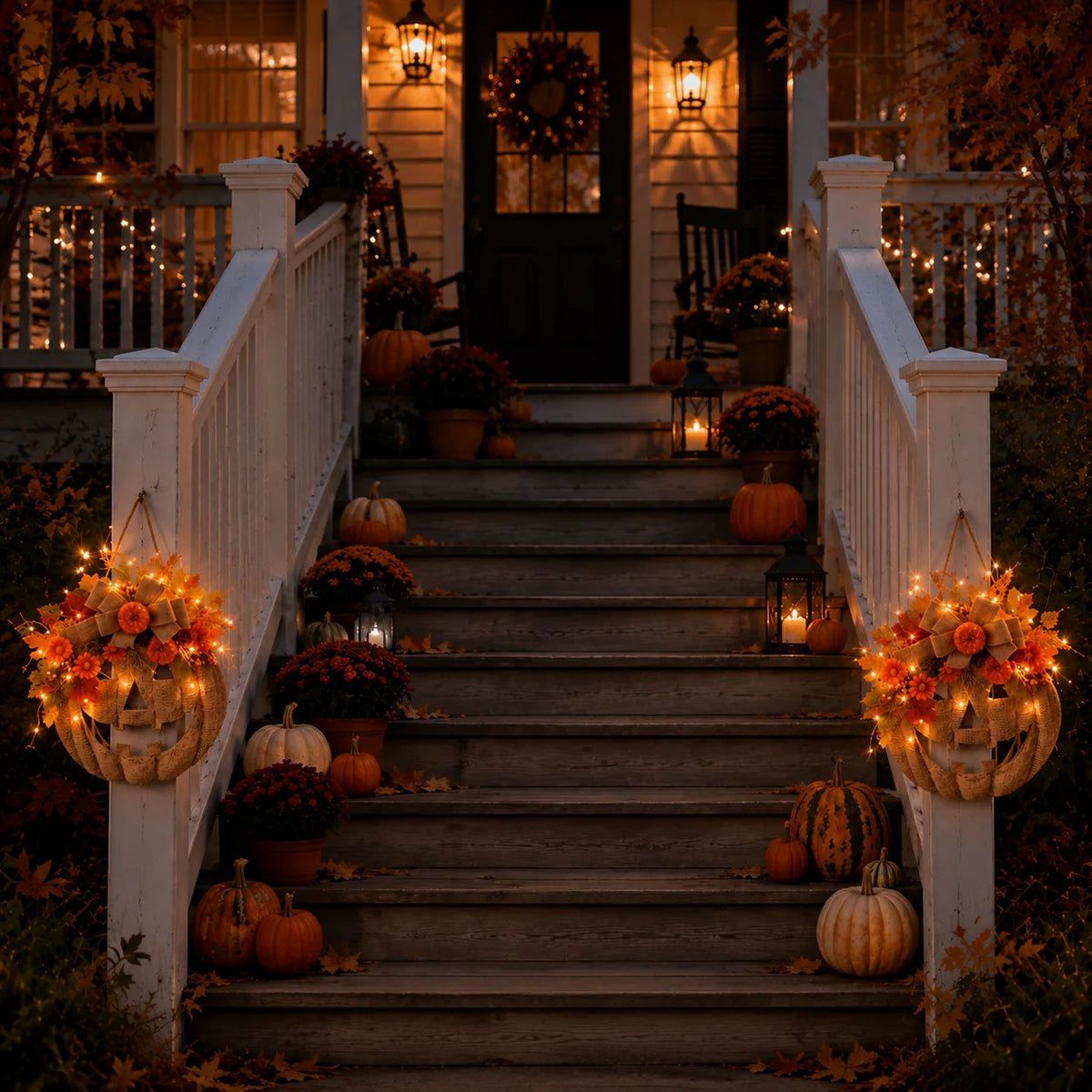 Light Up Your Front Door with Cozy Halloween Charm 🎃✨