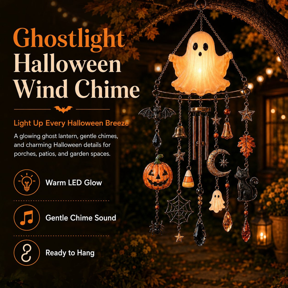 🔥LAST DAY 50% OFF - 👻 Haunted Glow Ghost Wind Chime