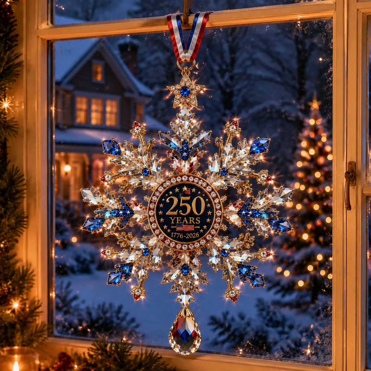 ✨High-quality crystal snowflake ornaments