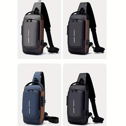 Multifunction Designer Anti-theft USB Shoulder Bag Crossbody Travel Sling Pack Messenger Pack Chest Bag Male Luxury Brand Men