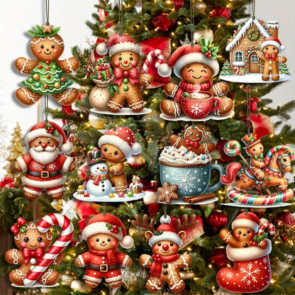 🔥2024 new🔥Cute gingerbread man Christmas tree pendant