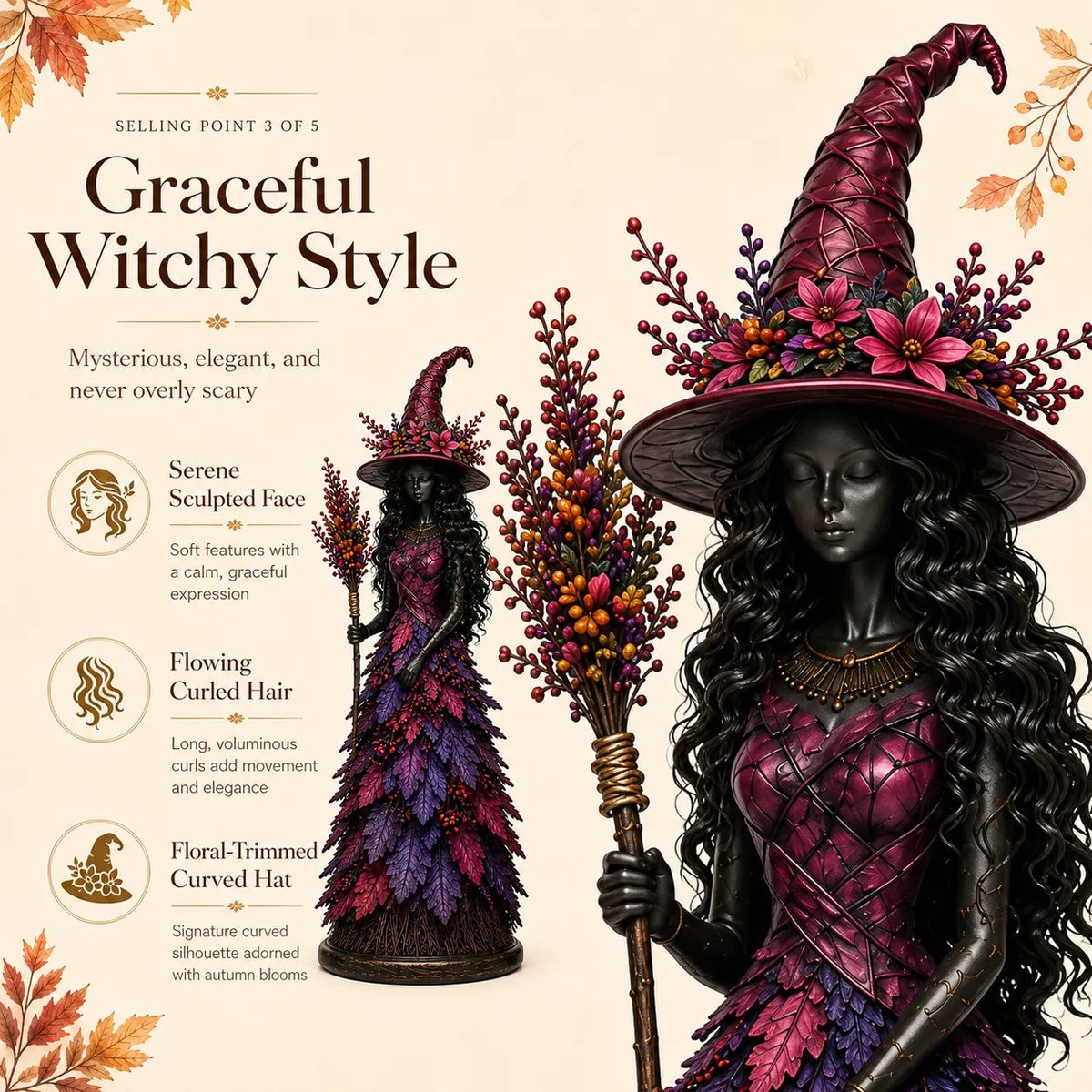 🔥LAST DAY 50% OFF - 🧙‍♀️Enchanted Autumn Witch Figurine