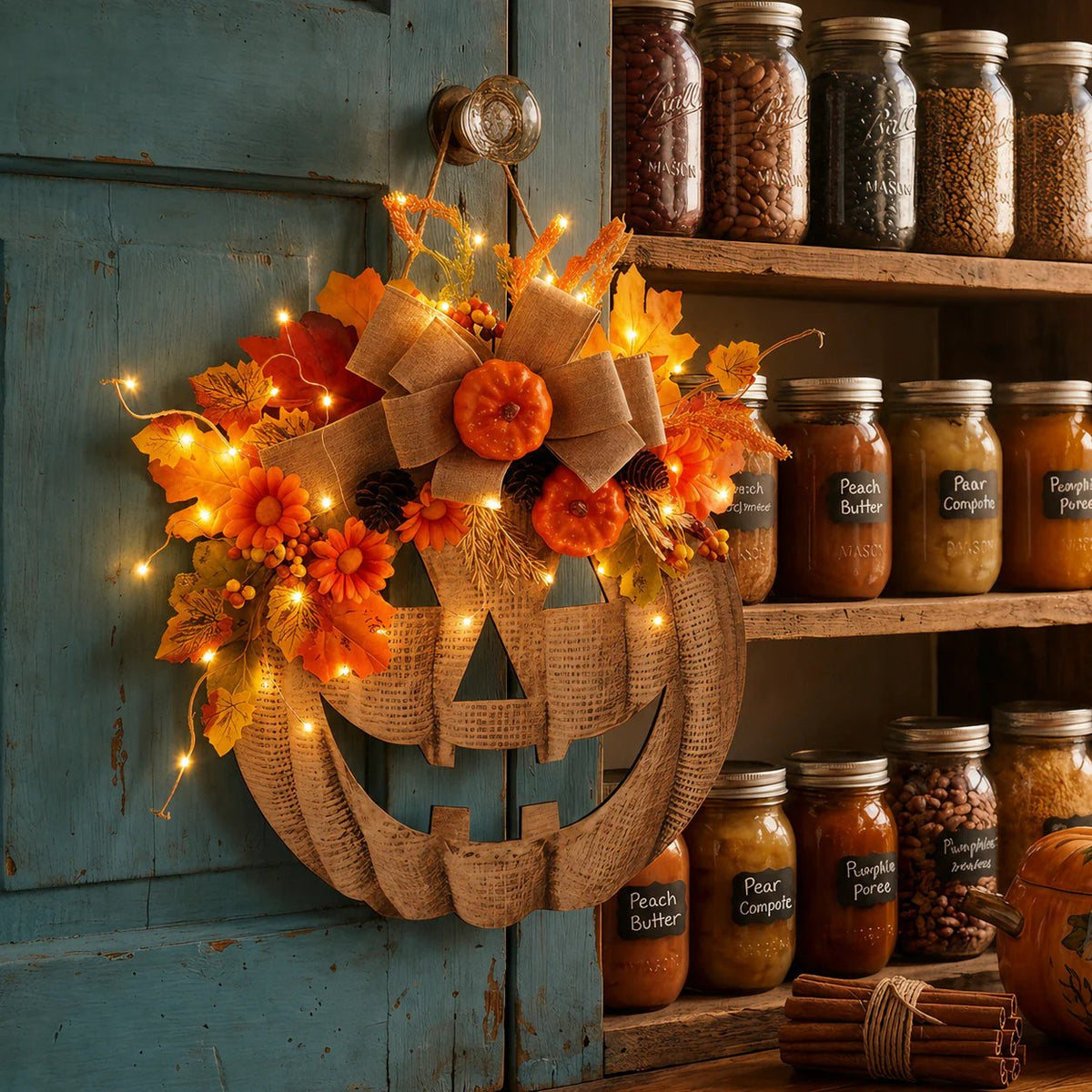 Light Up Your Front Door with Cozy Halloween Charm 🎃✨