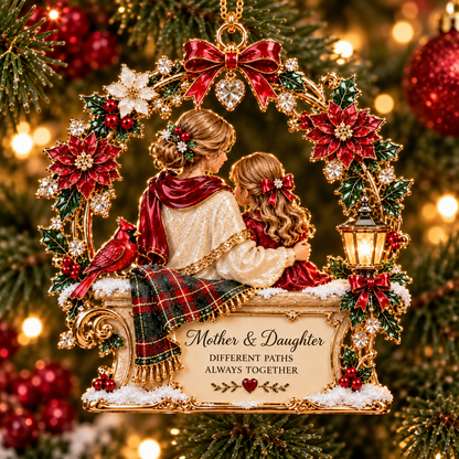 Mother & Daughter Christmas Ornament  –  Heartwarming Holiday Keepsake, Meaningful Christmas Gift for Mom & Daughter