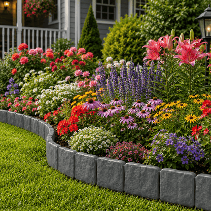 ☘️Faux Stone Landscape Edging Border with Realistic Natural Rock Appearance