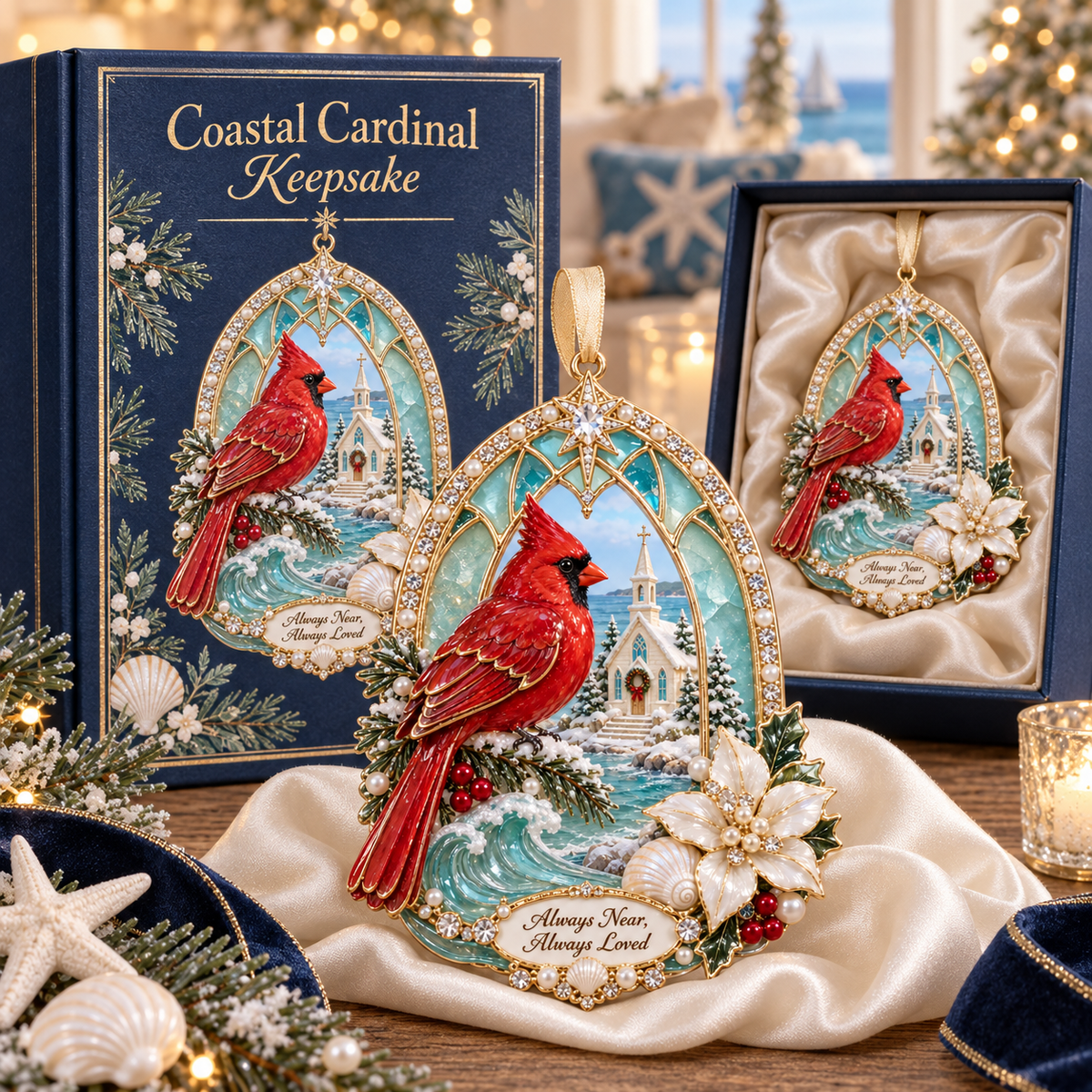 Coastal Cardinal Christmas Keepsakes