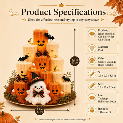 🔥 50% Off — Halloween Pumpkin Candle Holder (with Ghost Decoration) — High Quality 🎃👻