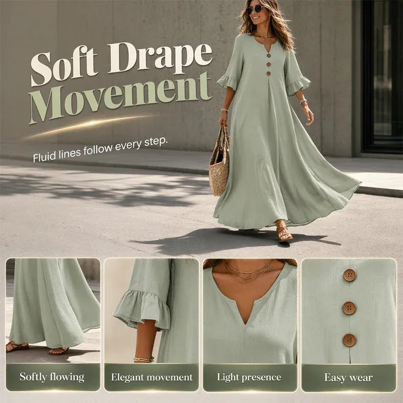 👗 LIMITED-TIME 49% OFF! ✨ Women's V-Neck Loose Maxi Dress – Flowing Silhouette, Soft Drape, Day to Dinner 🌙