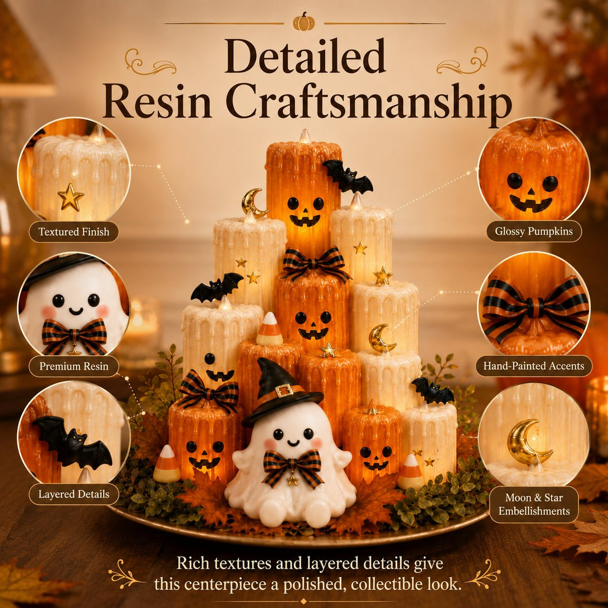 🔥 50% Off — Halloween Pumpkin Candle Holder (with Ghost Decoration) — High Quality 🎃👻