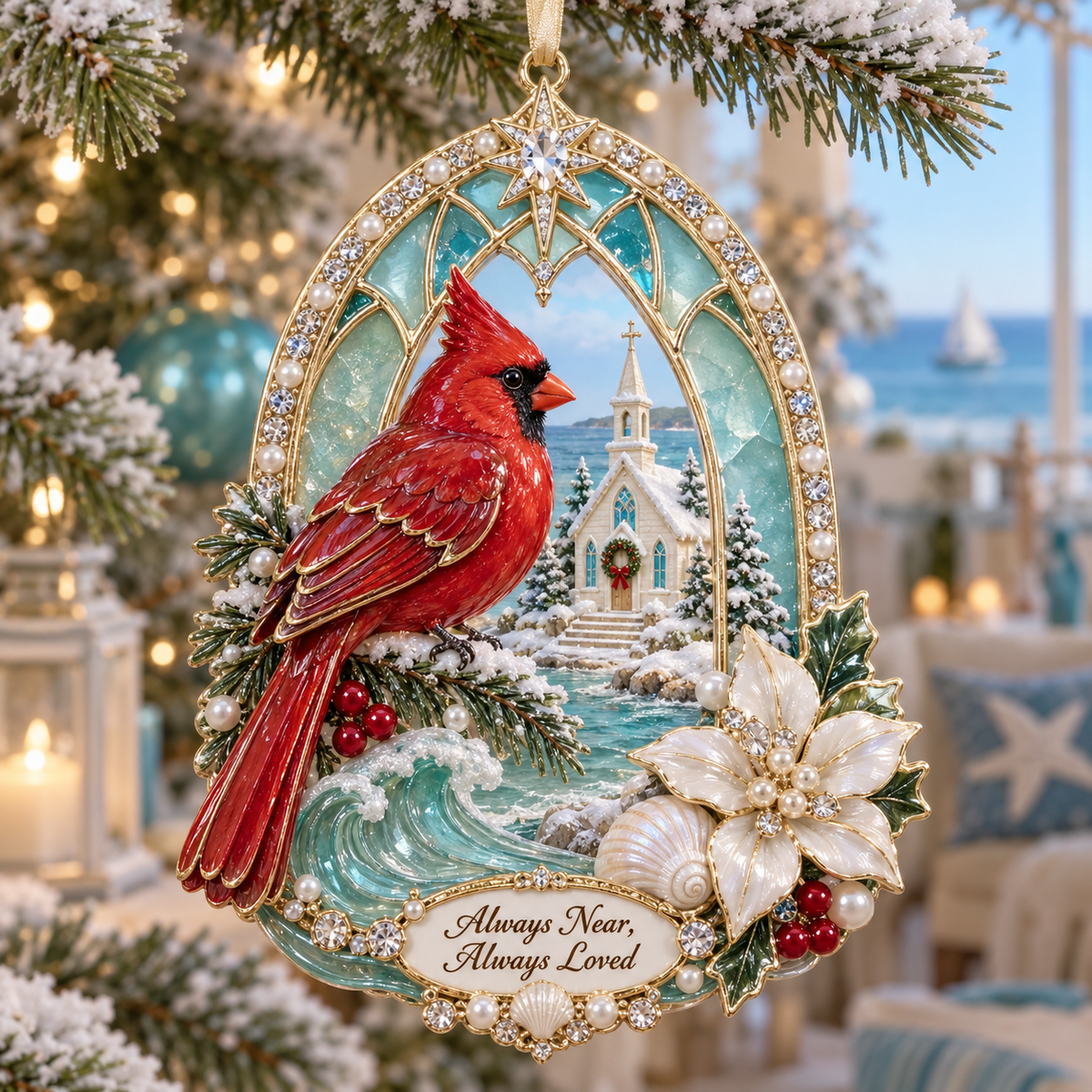 Coastal Cardinal Christmas Keepsakes