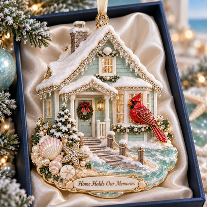 Forever Treasured –  Coastal Cardinal Christmas Memorial Ornament Set