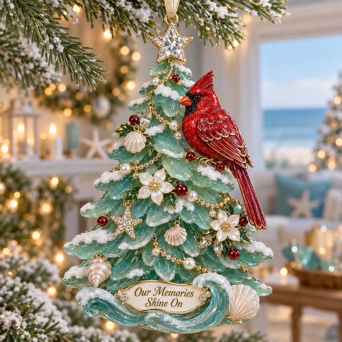 Coastal Cardinal Christmas Keepsakes