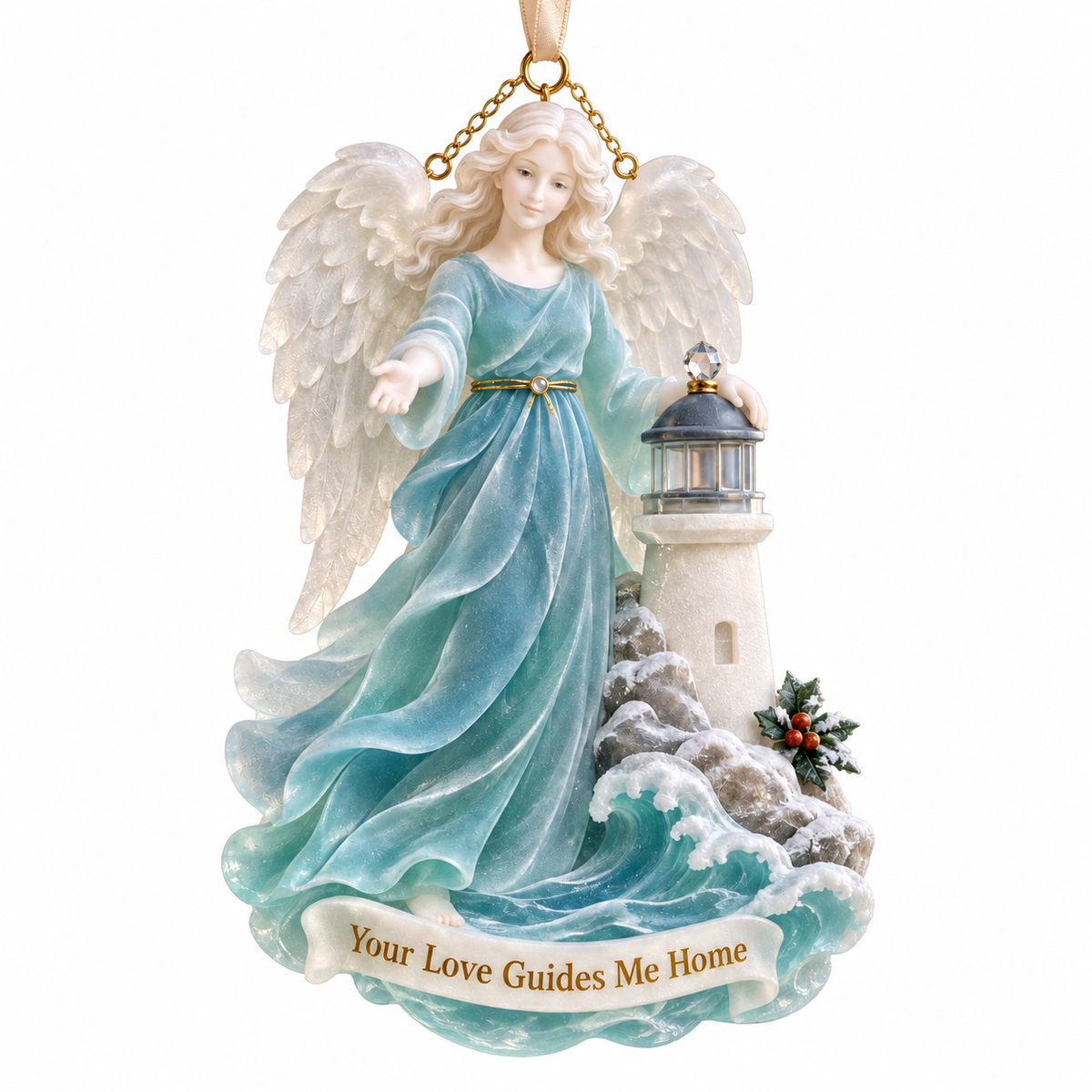 Coastal Angel Christmas Ornament