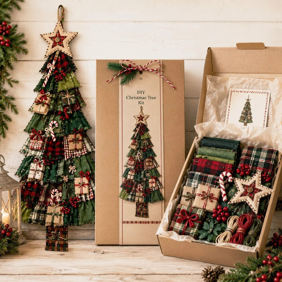 🎄Beginner-Friendly DIY Oversized Patchwork Christmas Tree Door Hanging Kit💕