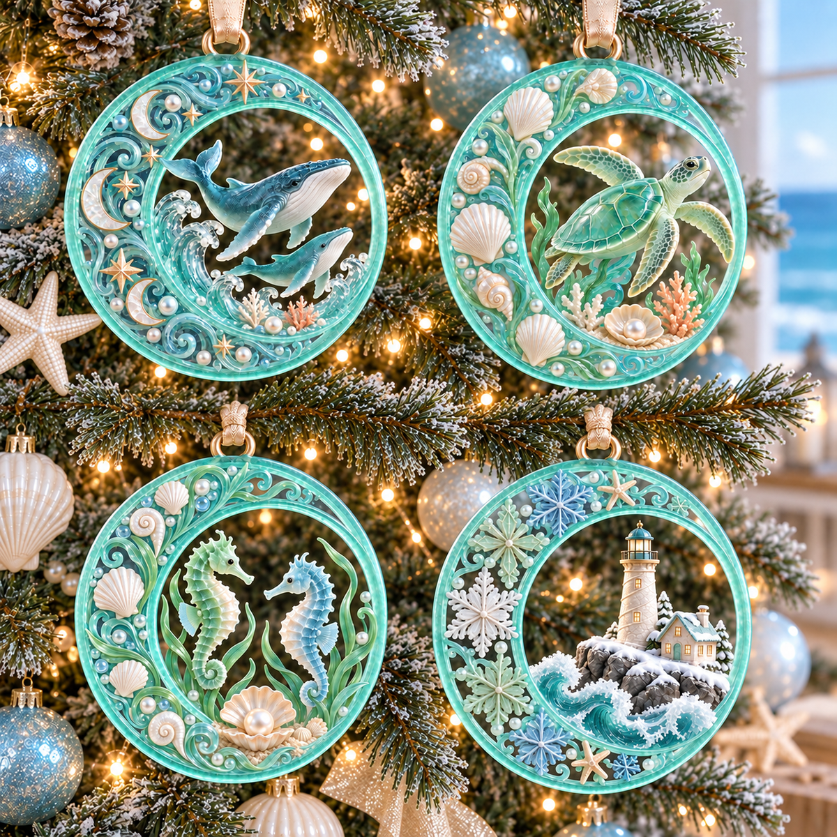 Coastal Christmas Collection – Ocean- and Lighthouse-Themed Commemorative Ornaments