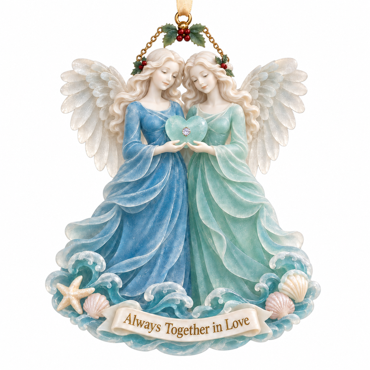 Coastal Angel Christmas Ornament