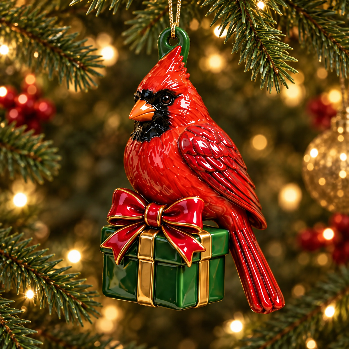 Cozy Christmas Cardinals Christmas tree ornaments