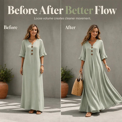 👗 LIMITED-TIME 49% OFF! ✨ Women's V-Neck Loose Maxi Dress – Flowing Silhouette, Soft Drape, Day to Dinner 🌙