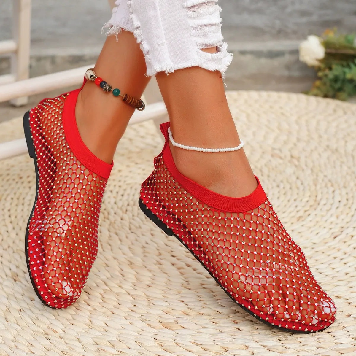 Last Day 38% Off Women's Rhinestone Flat🩴🏖️
